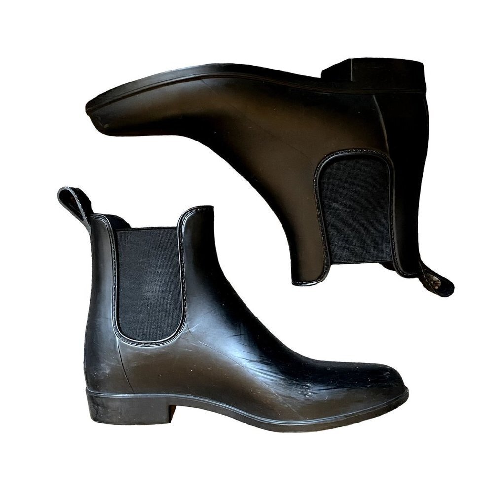J.Crew Mercantile Chelsea Rain Boots 9 Black Women Rubber Waterproof
